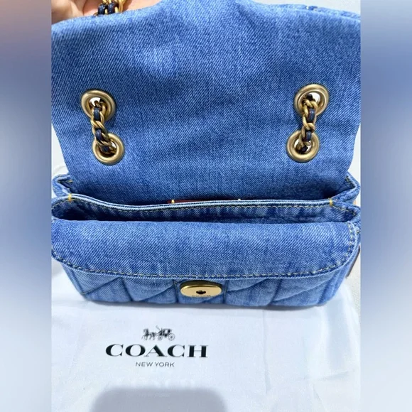 Coach Blue Quilted Tabby Crossbody Bag - Picture 9 of 14